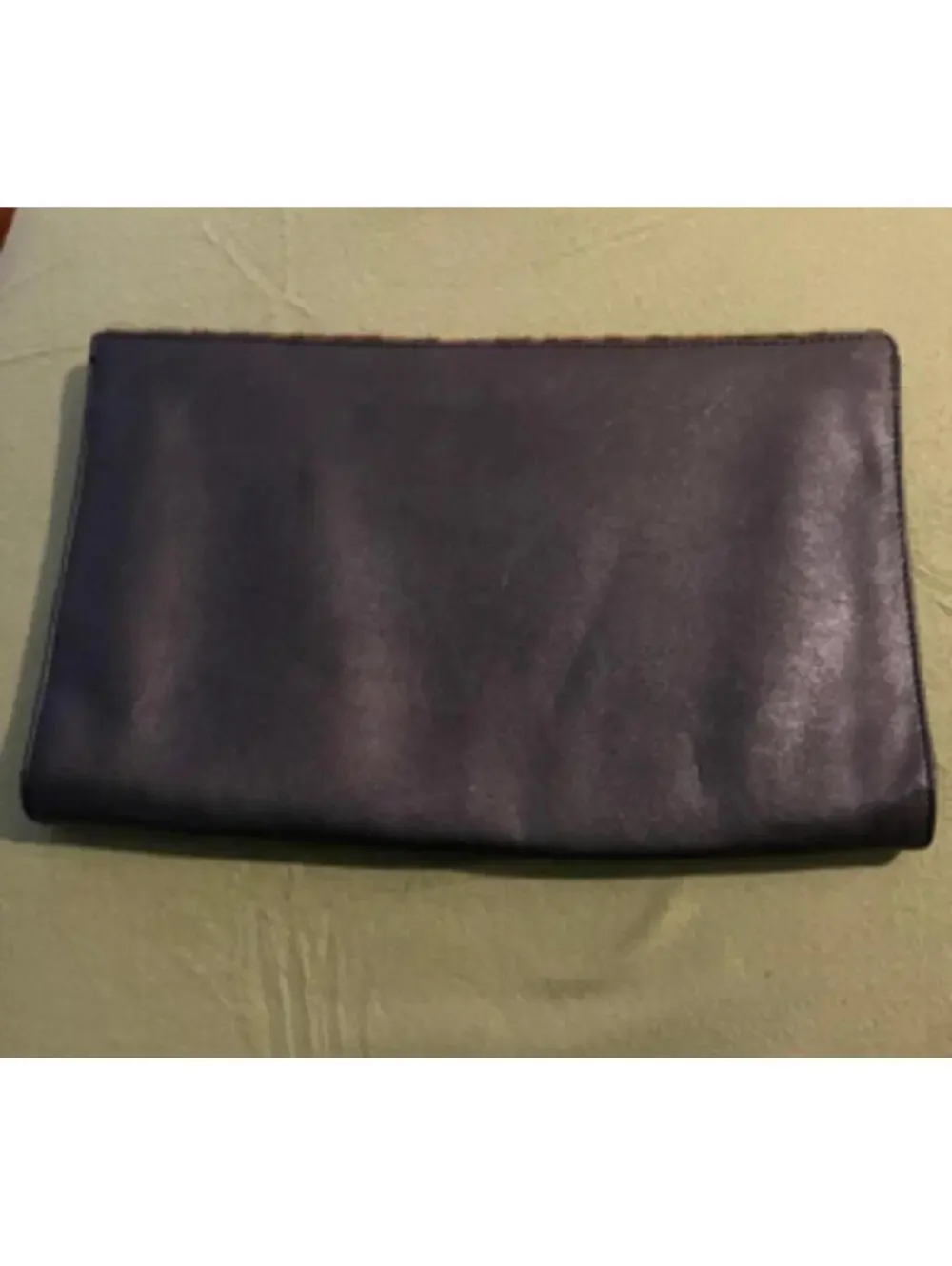 Leopard Print and Black Faux Leather Clutch Purse